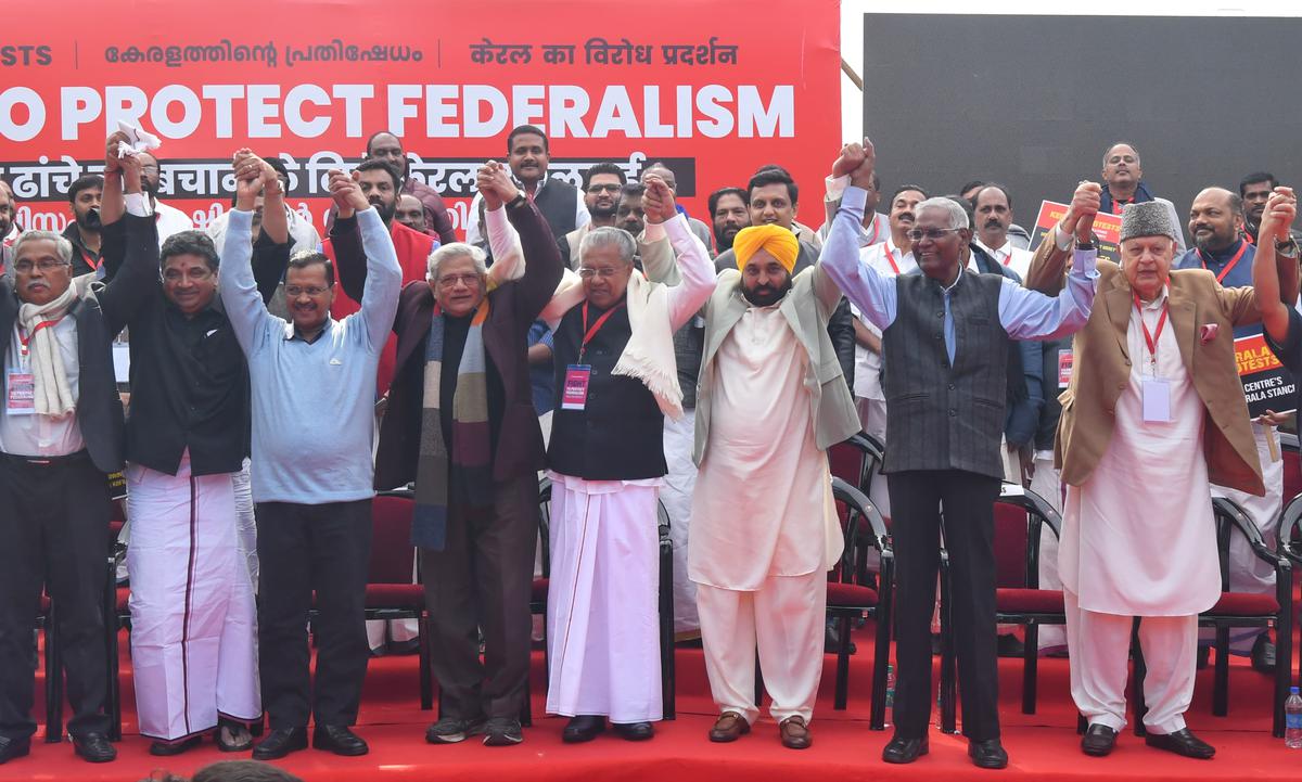 Chief Ministers Unite in Delhi Protest Against Centre’s Alleged Financial Injustice