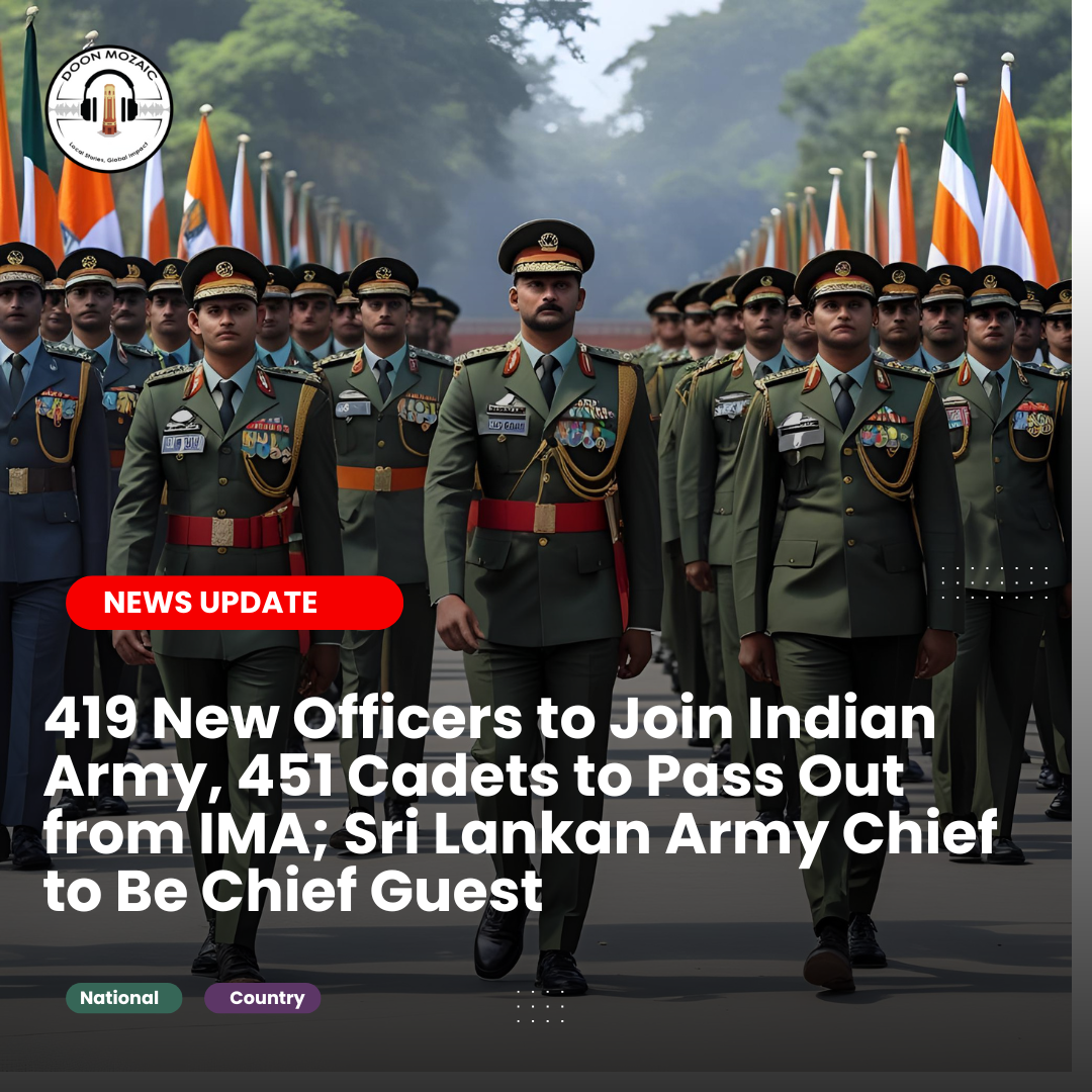 419 New Officers to Join Indian Army, 451 Cadets to Pass Out from IMA; Sri Lankan Army Chief to Be Chief Guest