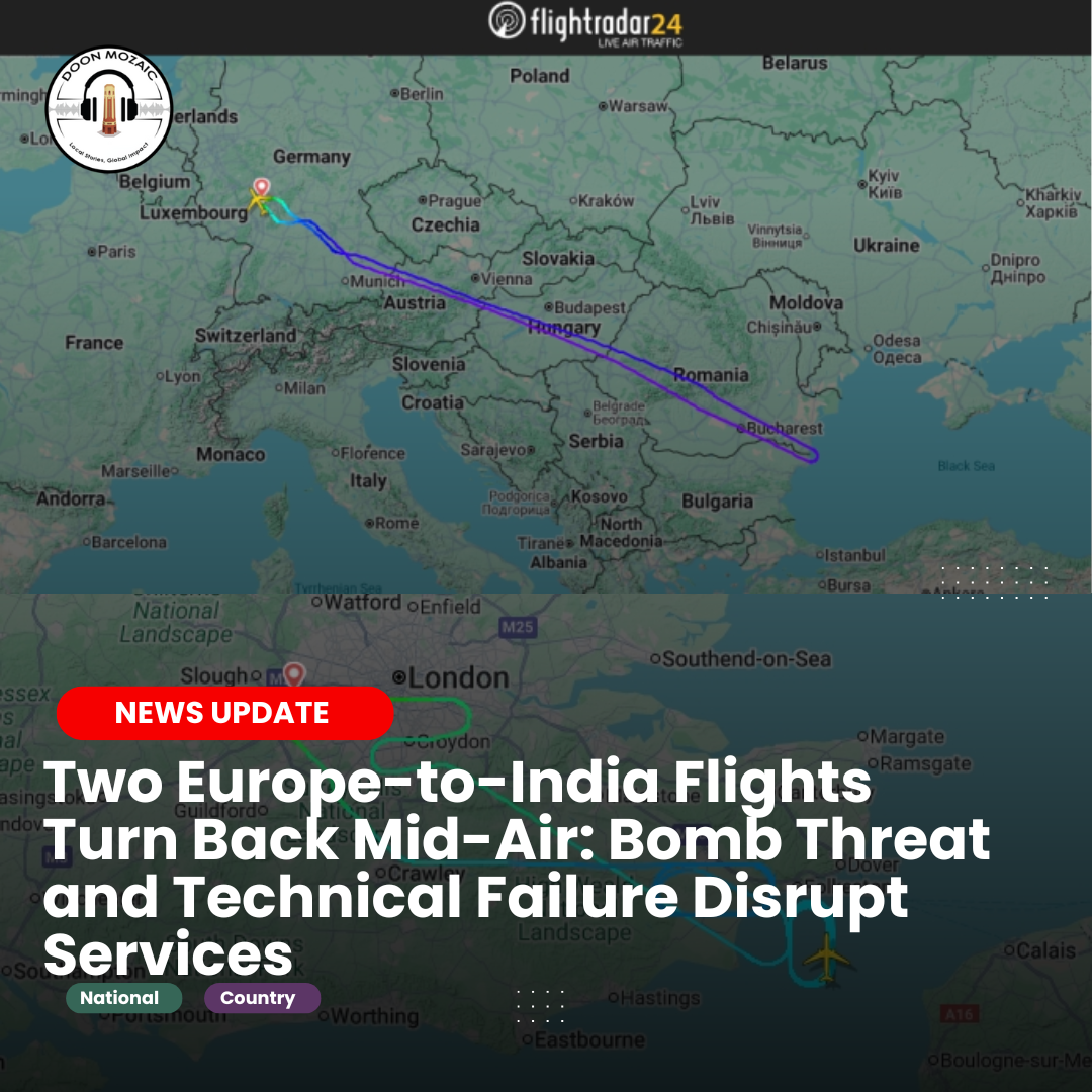 Two Europe-to-India Flights Turn Back Mid-Air: Bomb Threat and Technical Failure Disrupt Services