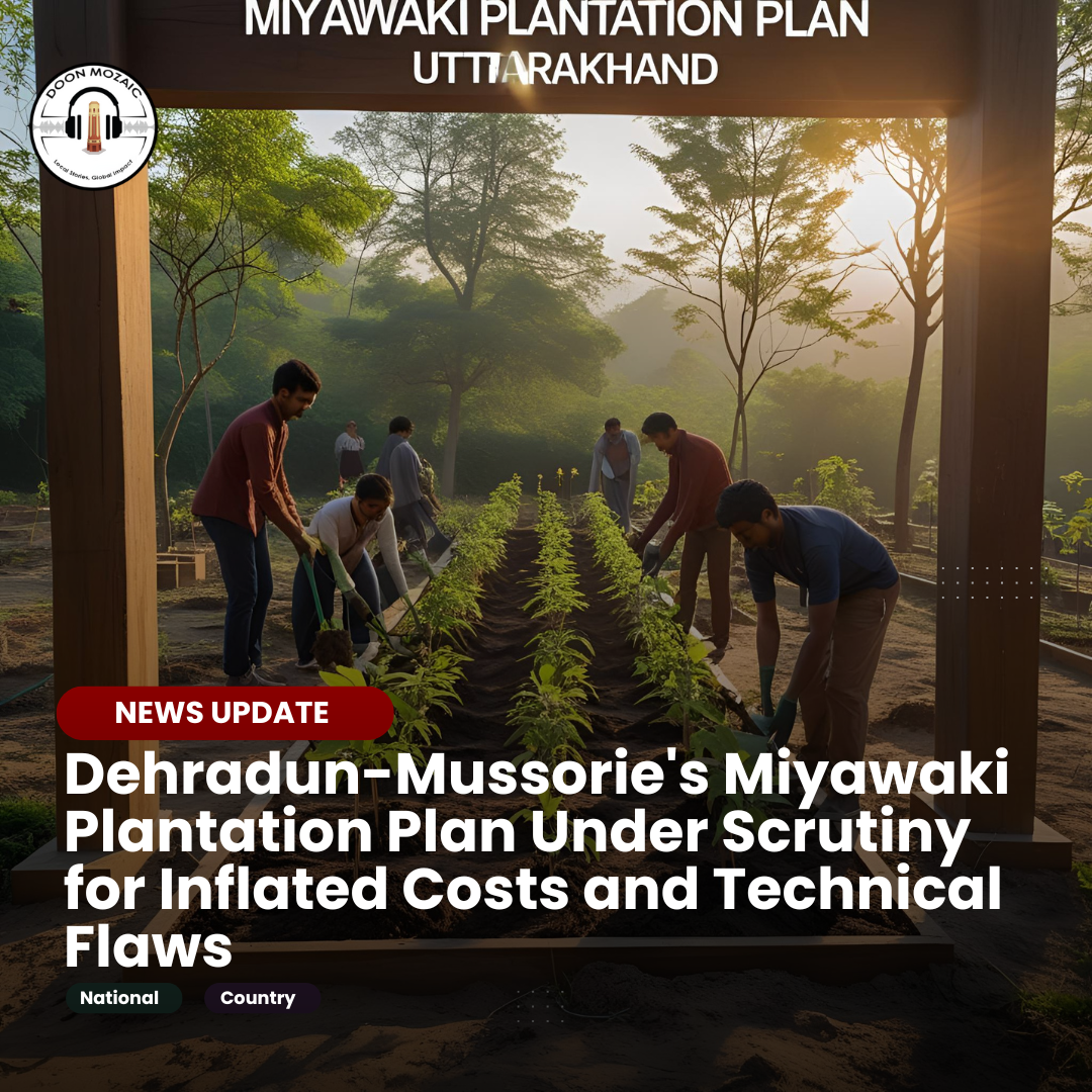 Dehradun-Mussorie’s Miyawaki Plantation Plan Under Scrutiny for Inflated Costs and Technical Flaws